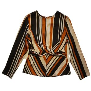 Blusa em tons terra com riscas verticais - reCloset roupa em segunda mão